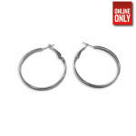 SILVER ROUND EARRING WITH SQUARE EDGE | 403158