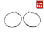 SILVER ROUND SIMPLE EXTRA LARGE WITH SQUARE EDGE EARRING | 403193