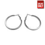 SILVER ROUND MEDIUM SIMPLE EARRING | 422326-3