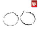 SILVER ROUND LARGE SIMPLE EARRING | 422329-2