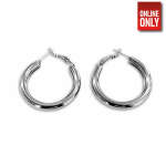 SILVER ROUND MEDIUM THICK SLEEPER EARRING | 422330-1