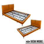 EURO DESIGN ORANGE BED WITH HEADBOARD KING OR QUEEN | VARIETY