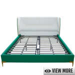 GREEN BED WITH WHITE HEADBOARD | VARIETY