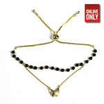GOLD BLACK BEADS WITH BUTTERFLY BRACELET | 390424