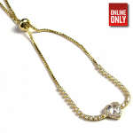 GOLD WITH HEART SHAPED STONE DIAMOND BRACELET | 403130