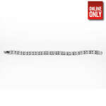 SILVER TWO ROW MEDIUM OVAL DIAMONDS BRACELET | 405496