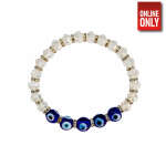 EVIL EYE CHARM CLEAR BEADS BRACELET | 419405C