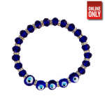 EVIL EYE CHARM DARK BLUE BEADS BRACELET | 419405DB