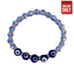 EVIL EYE CHARM LIGHT BLUE BEADS BRACELET | 419405LB