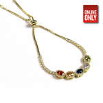 GOLD FIVE MULTI COLORED STONES DIAMONDS BRACELET | 422299MC
