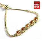GOLD FIVE ORANGE STONES DIAMONDS BRACELET | 422299O