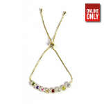 GOLD MUTLI COLORED STONES DIAMONDS BRACELET | 422305G - Image 2