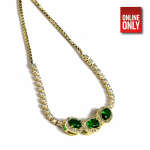 GOLDEN THREE GREEN DIAMONDS BRACELET | 422309