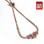 ROSE GOLD THREE ROUND PINK DIAMONDS BRACELET | 422313