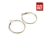 GOLD ROUND MEDIUM SIMPLE THIN EARRING | 422326-8 - Image 2