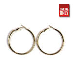 GOLD ROUND LARGE SQUARRE DIAMOND CUT EARRING | 422328-5