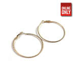 GOLD ROUND LARGE EXTRA THIN DIAMOND CUT EARRING | 422328-6