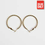 GOLD ROUND MEDIUM THICK DIAMOND CUT EARRING | 422329-5