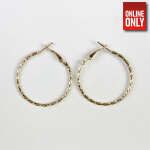 GOLD ROUND SIMPLE MEDIUM TWISTED CHAIN EARRING | 422329-6