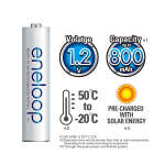 PANASONIC 2PCS ENELOOP AAA RECHAREABLE BATTERIES | BK-4MCCA8BA - Image 4